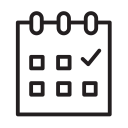 Calendar icon representing quarterly monitoring and ongoing certification compliance.